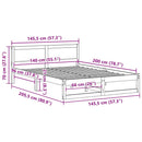 vidaXL Ágykeret fejtámlával Természetes 140 x 200 cm Tömör fenyőfa