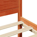 vidaXL Ágykeret fejtámlával Faggyú barna 120 x 200 cm Tömör fenyőfa