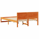 vidaXL Ágykeret fejtámlával Faggyú barna 135 x 190 cm Tömör fenyőfa