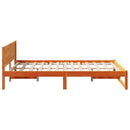 vidaXL Ágykeret fejtámlával Faggyú barna 135 x 190 cm Tömör fenyőfa