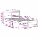 vidaXL Ágykeret fejtámlával Faggyú barna 135 x 190 cm Tömör fenyőfa