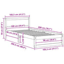 vidaXL Ágykeret fejtámlával Természetes 100 x 200 cm Tömör fenyőfa