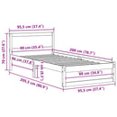 vidaXL Ágykeret fejtámlával Fehér 90 x 200 cm Tömör fenyőfa