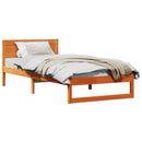 vidaXL Ágykeret fejtámlával Faggyú barna 90 x 200 cm Tömör fenyőfa