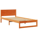 vidaXL Ágykeret fejtámlával Faggyú barna 90 x 200 cm Tömör fenyőfa