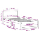 vidaXL Ágykeret fejtámlával Természetes 80 x 200 cm Tömör fenyőfa