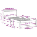 vidaXL Ágykeret fejtámlával Fehér 80 x 200 cm Tömör fenyőfa