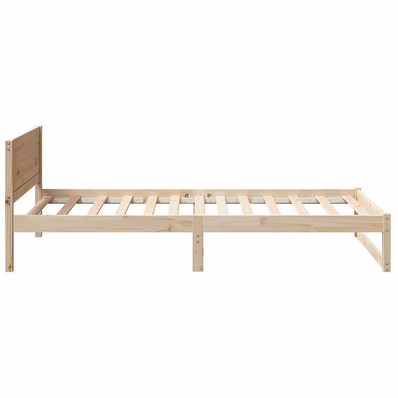 vidaXL Ágykeret fejtámlával Barna 90 x 190 cm Tömör fenyőfa