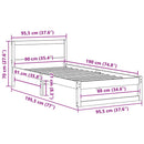 vidaXL Ágykeret fejtámlával Fehér 90 x 190 cm Tömör fenyőfa