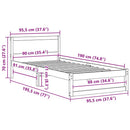 vidaXL Ágykeret fejtámlával Fehér 90 x 190 cm Tömör fenyőfa