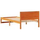 vidaXL Ágykeret fejtámlával Faggyú barna 90 x 190 cm Tömör fenyőfa