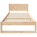 vidaXL Ágykeret fejtámlával Természetes 75 x 190 cm Tömör fenyőfa