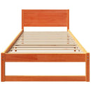 vidaXL Ágykeret fejtámlával Faggyú barna 75 x 190 cm Tömör fenyőfa
