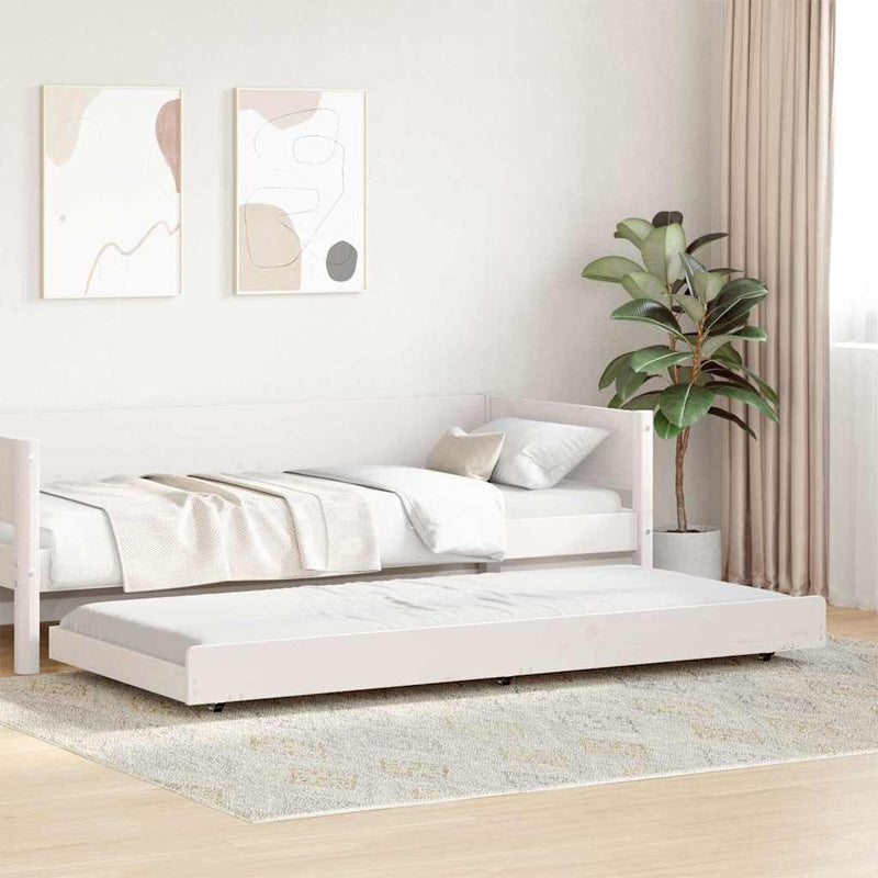 vidaXL Ágykeret Fehér 100 x 200 cm Tömör fenyőfa