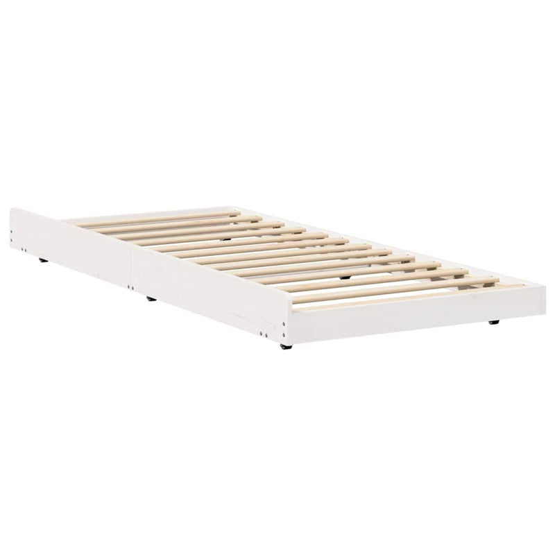 vidaXL Ágykeret Fehér 100 x 200 cm Tömör fenyőfa