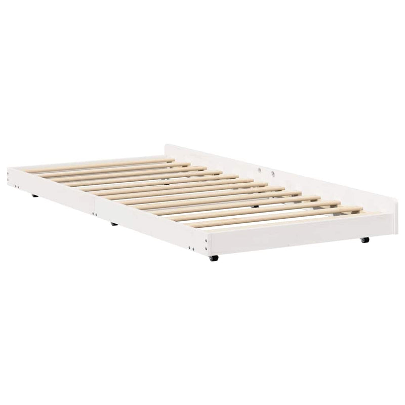 vidaXL Ágykeret Fehér 100 x 200 cm Tömör fenyőfa