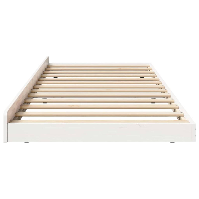 vidaXL Ágykeret Fehér 100 x 200 cm Tömör fenyőfa