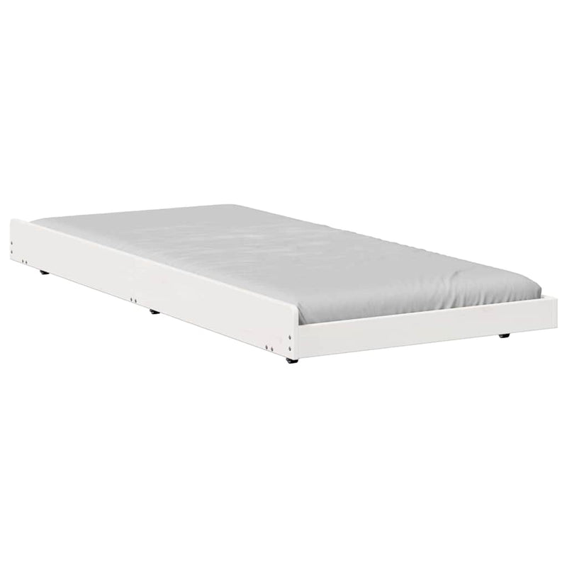 vidaXL Ágykeret Fehér 100 x 200 cm Tömör fenyőfa