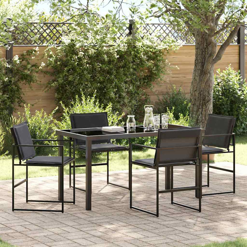vidaXL Kert étkező szett 5 pcs Fekete 140 x 70 x 73 cm