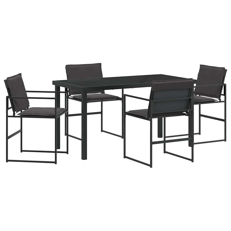 vidaXL Kert étkező szett 5 pcs Fekete 140 x 70 x 73 cm