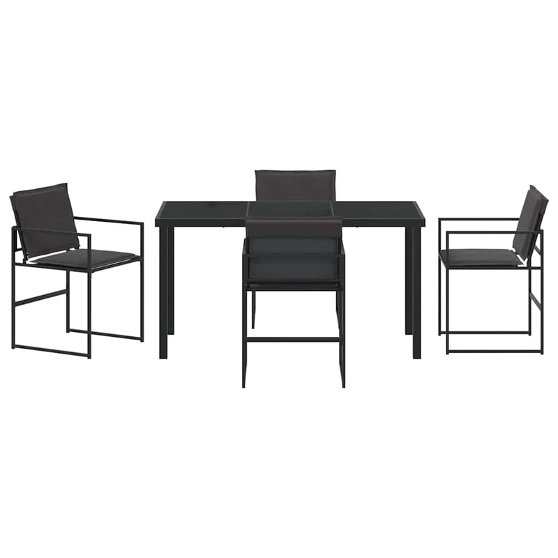 vidaXL Kert étkező szett 5 pcs Fekete 140 x 70 x 73 cm