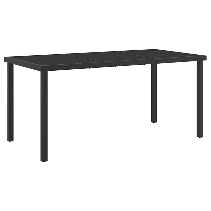 vidaXL Kert étkező szett 5 pcs Fekete 160 x 80 x 73 cm
