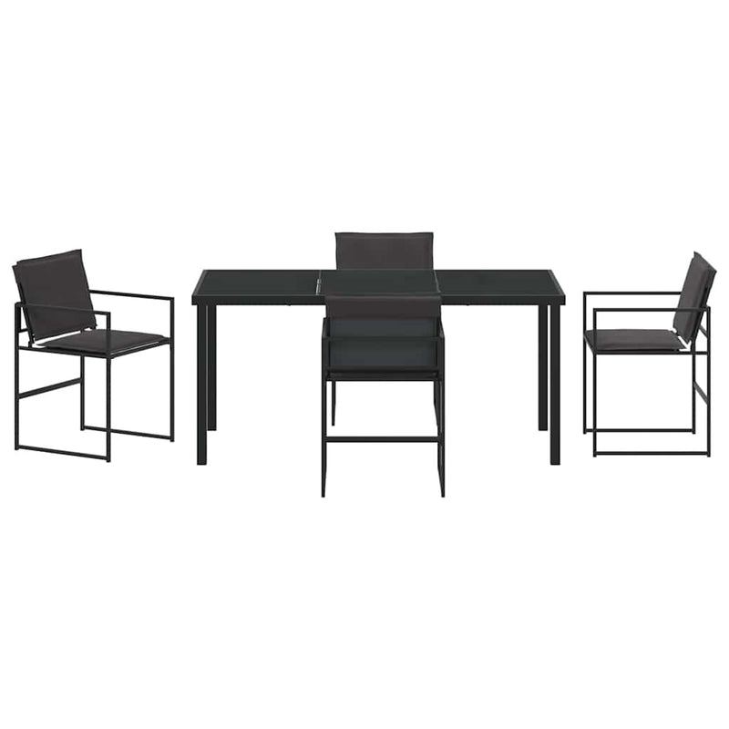 vidaXL Kert étkező szett 5 pcs Fekete 160 x 80 x 73 cm