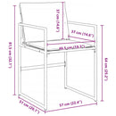 vidaXL Kert étkező szett 5 pcs Fekete Textilén és acél