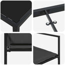 vidaXL Kert étkező szett 9 pcs Fekete 200 x 80 x 73 cm