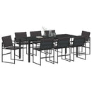 vidaXL Kert étkező szett 9 pcs Fekete 200 x 80 x 73 cm
