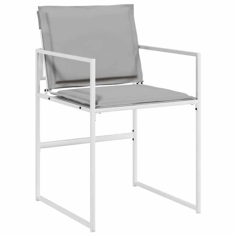 vidaXL Kert étkező szett 5 pcs Fehér 140 x 70 x 73 cm Textilén és acél