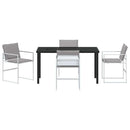 vidaXL Kert étkező szett 5 pcs Fehér Textilén és acél