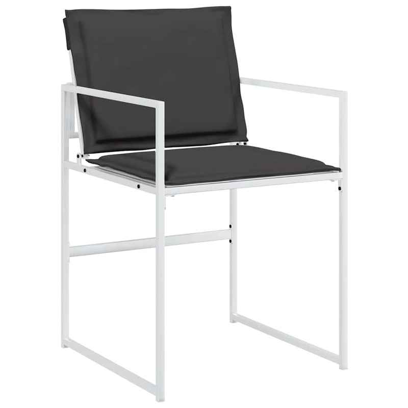 vidaXL Kert étkező szett 5 pcs Fehér 140 x 70 x 73 cm Textilén és acél