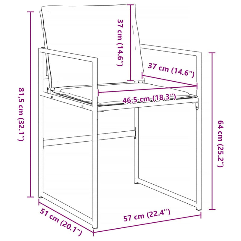 vidaXL Kert étkező szett 5 pcs Fehér 140 x 70 x 73 cm Textilén és acél