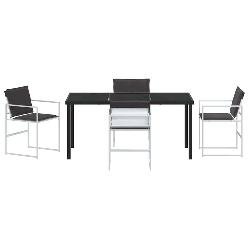 vidaXL Kert étkező szett 5 pcs Fehér 160 x 80 x 73 cm Textilén és acél