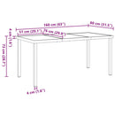 vidaXL Kert étkező szett 5 pcs Fehér Textilén és acél