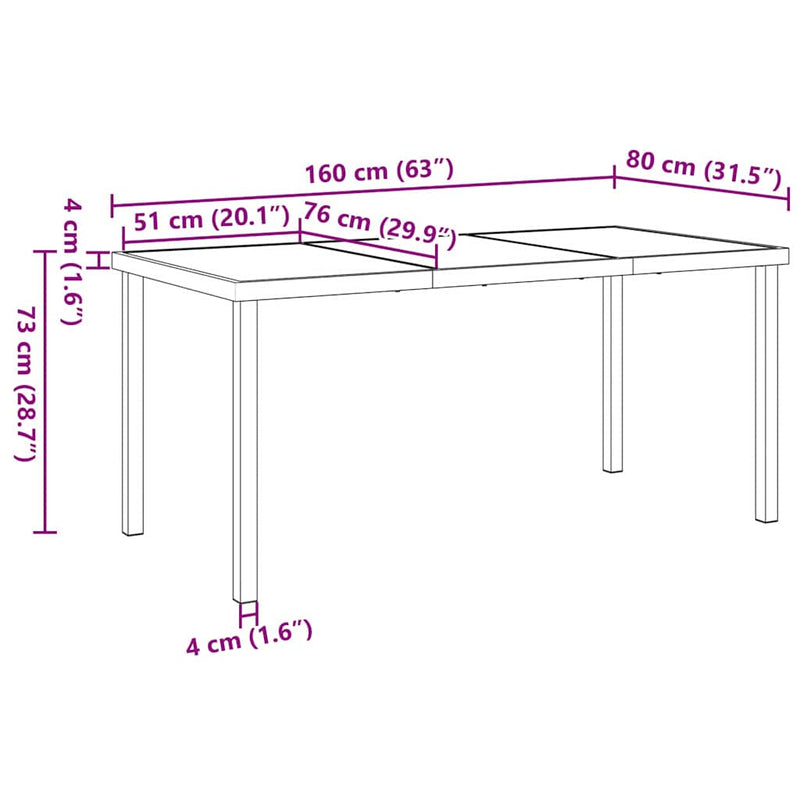 vidaXL Kert étkező szett 5 pcs Fehér 160 x 80 x 73 cm Textilén és acél