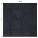 vidaXL Területszőnyegek Négyzet Sötétszürke 240 x 240 cm Juta