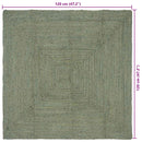 vidaXL Területszőnyegek Négyszögletes Olajzöld 120 x 120 cm Juta