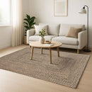 vidaXL Szőnyeg Természetes és fekete 160 x 160 cm Juta