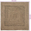 vidaXL Szőnyeg Természetes és fekete 160 x 160 cm Juta