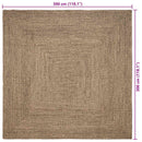 vidaXL Területszőnyegek Természetes és Fekete 300 x 300 cm Juta