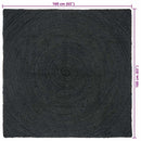 vidaXL Területszőnyegek Sötétszürke 160 x 160 cm Juta