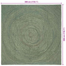vidaXL Területszőnyegek Olajzöld 300 x 300 cm Juta