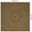 vidaXL Területszőnyegek Fekete 200 x 200 cm Juta