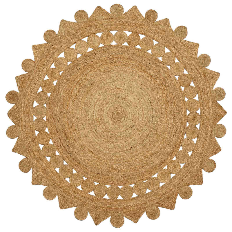 vidaXL Szőnyeg Barna Ø 180 cm Juta