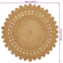 vidaXL Szőnyeg Barna Ø 180 cm Juta