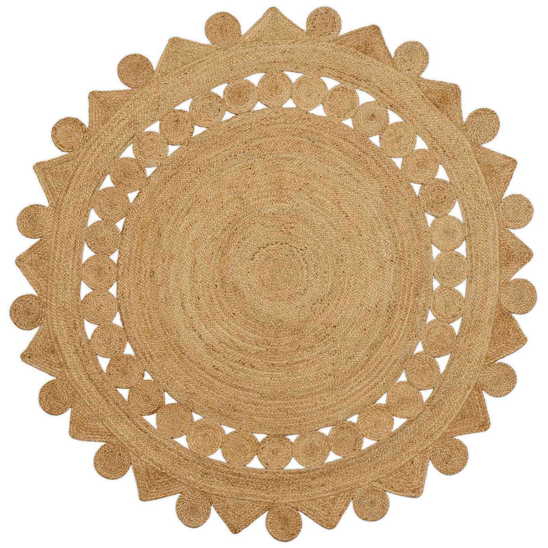 vidaXL Szőnyeg Barna Ø 210 cm Juta