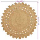 vidaXL Szőnyeg Barna Ø 210 cm Juta