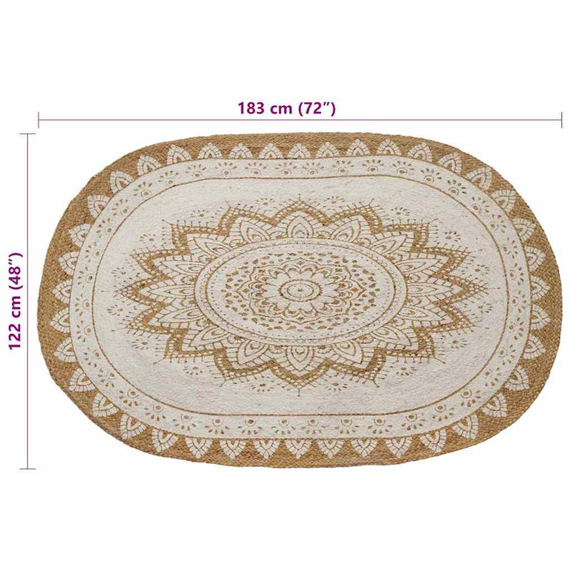 vidaXL Szőnyeg Barna 122 x 183 cm Juta